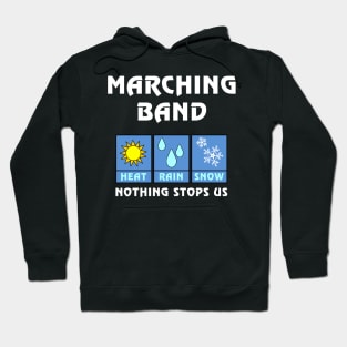 Marching Band Weather White Text Hoodie